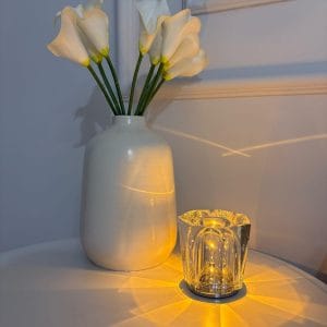 Kristal Cam Dokunuşlu Romantik Masa Lambası