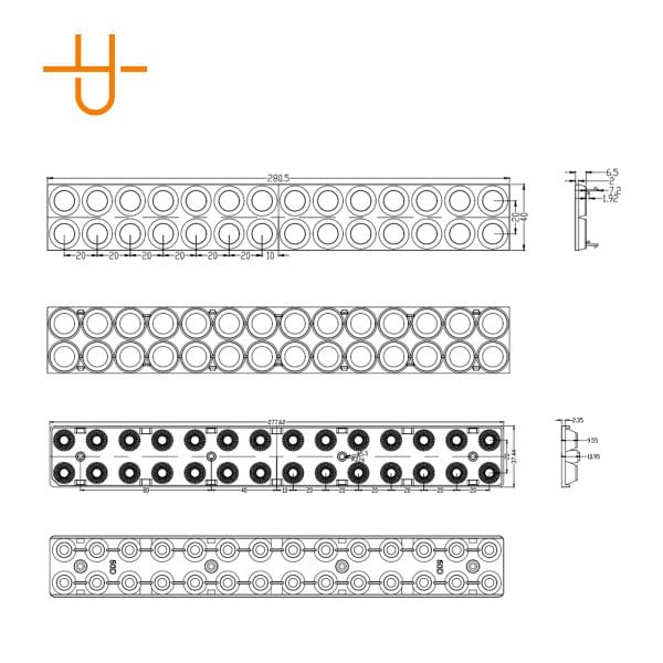 2 HZ-28H1-280x40x16.5-50D